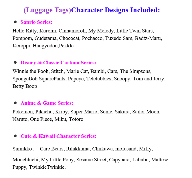 No.19 Silicone Rubber Luggage Tags (2nd Edition) 7.10